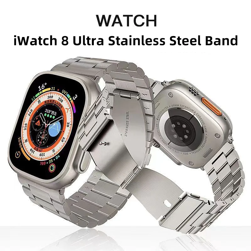 

Stainless Steel Strap For Apple Watch Band 7 8 9 45mm 41mm Butterfly Metal Link Bracelet IWatch Ultra 2 49mm 6 SE 5 44mm 40mm