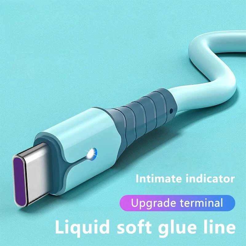 2026 جديد سيليكون سائل مع كابل بيانات خفيف لنظام أندرويد TYPE-C Xiaomi سامسونج هواوي كابل شاحن سريع للغاية للهاتف المحمول #2