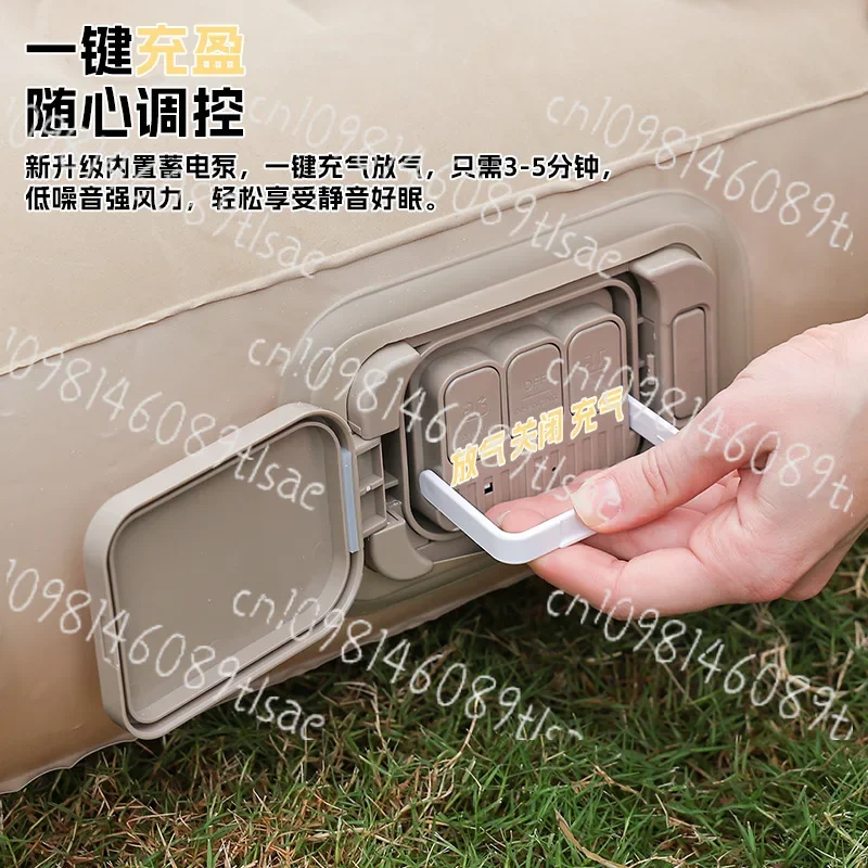 

Двойной надувной матрас для палатки и кемпинга со встроенным насосом, портативный напольный коврик, влагостойкий флокированный для домашнего использования на открытом воздухе