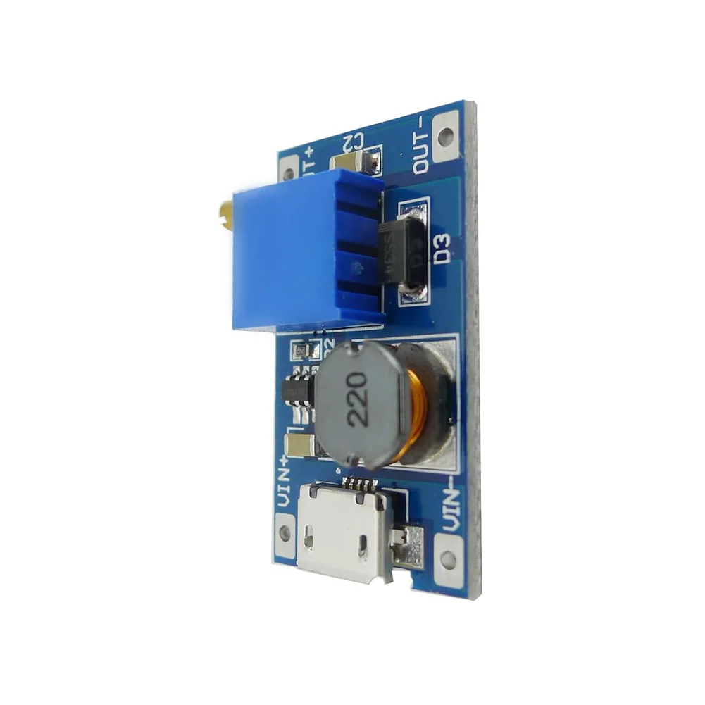 10pcs Dual-Input DC-DC Boost Converter for Custom Battery Setups and USB Power Sources Adjustable 5V-28V Output Voltage view 3