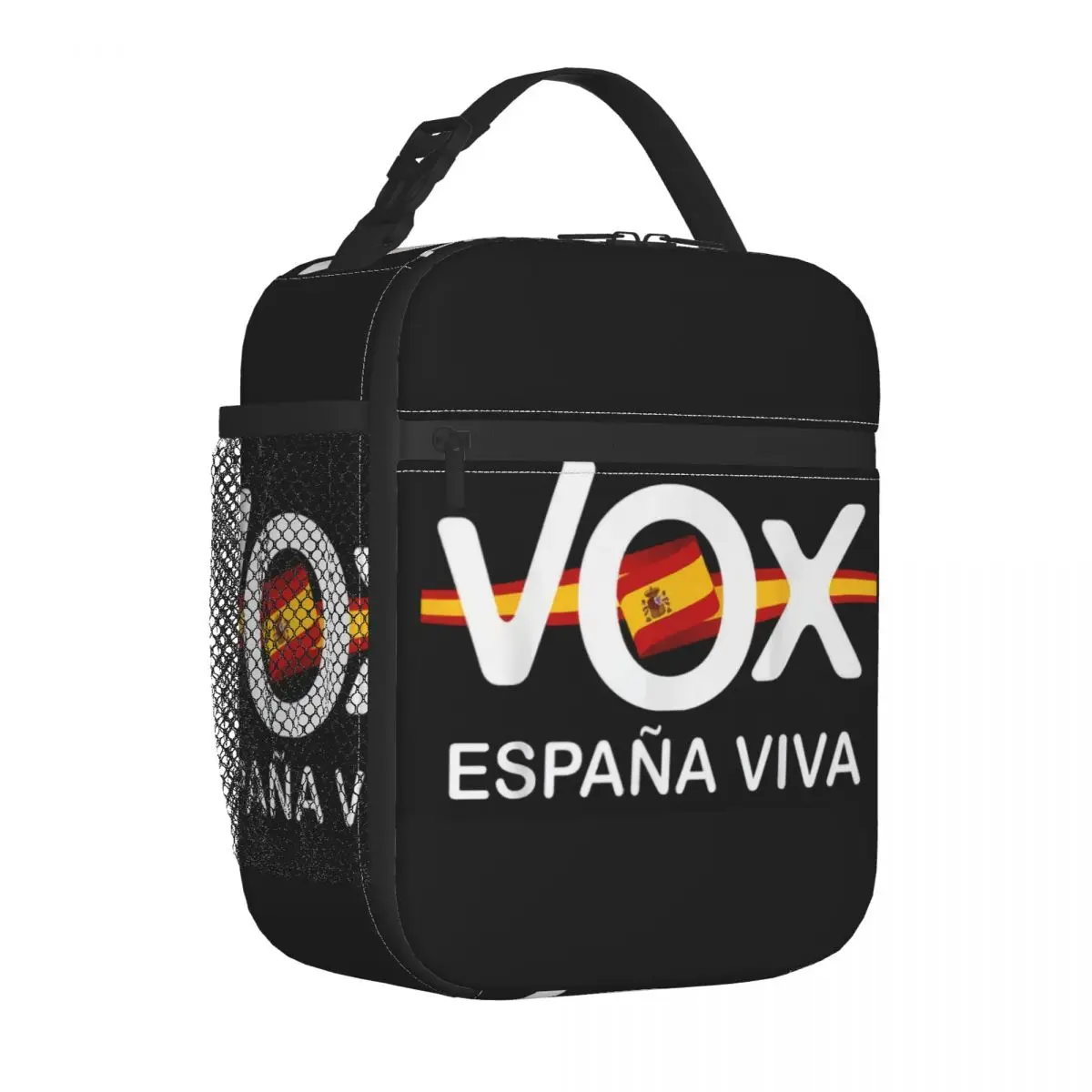 Spanish Political Party Insulated Lunch Tote Bag for Women Spain Vox Logo Flag Portable Cooler Thermal Food Lunch Box School