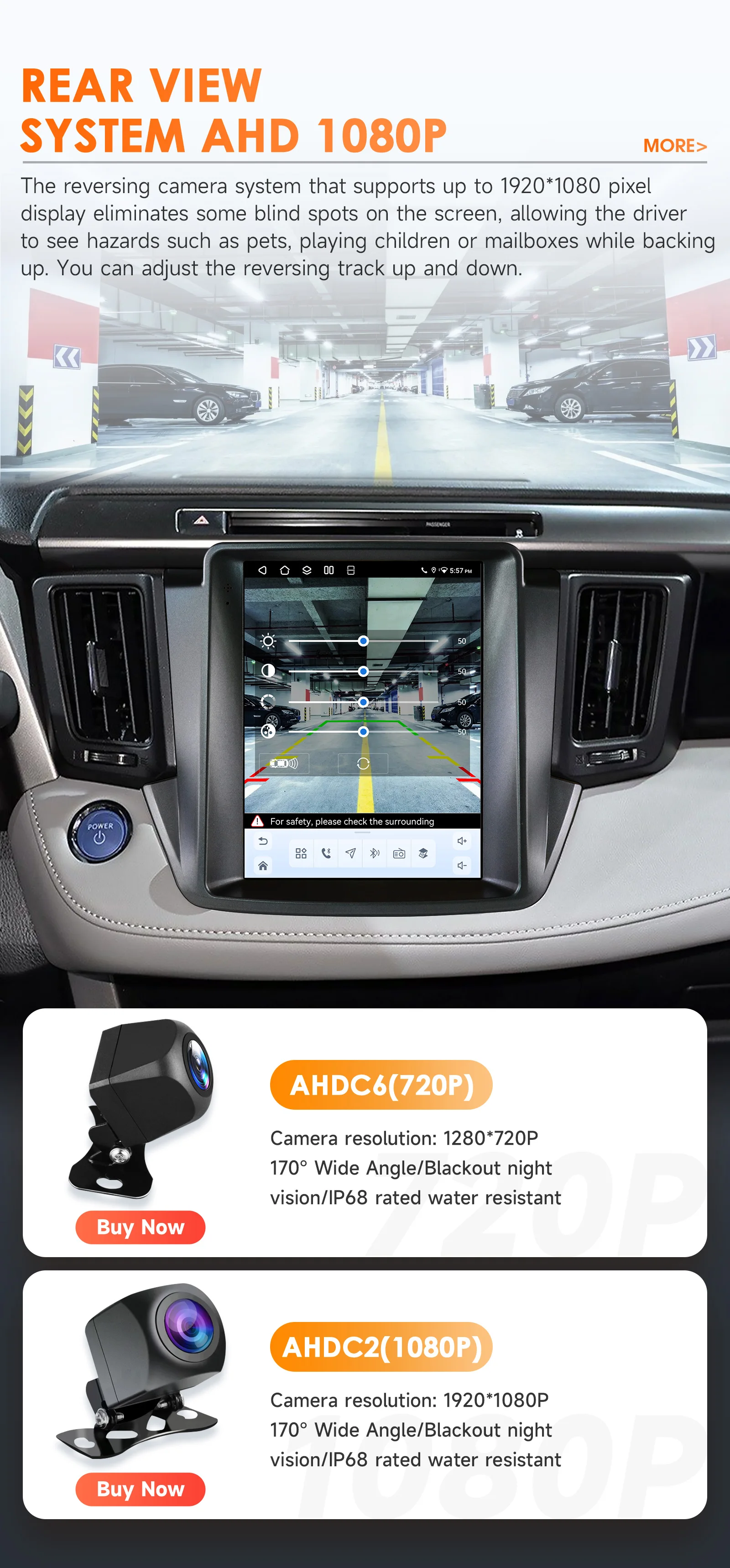 Hizpo 9,7'' Autoradio für Toyota RAV4 2013-2018 Player CarPlay Android Auto GPS Bluetooth 4G Multimedia WIFI FM 360CAM Autoradio – Detail 37