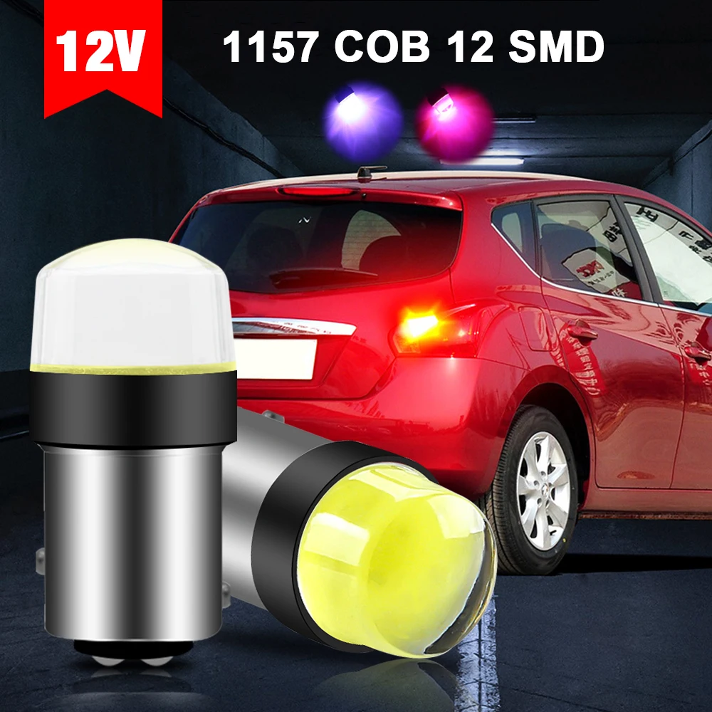 1pcs 1157 Flash led P21/5W BAY15D COB LED Car Strobe Flash Bulb Brake Reverse Daytime Running Signal Light