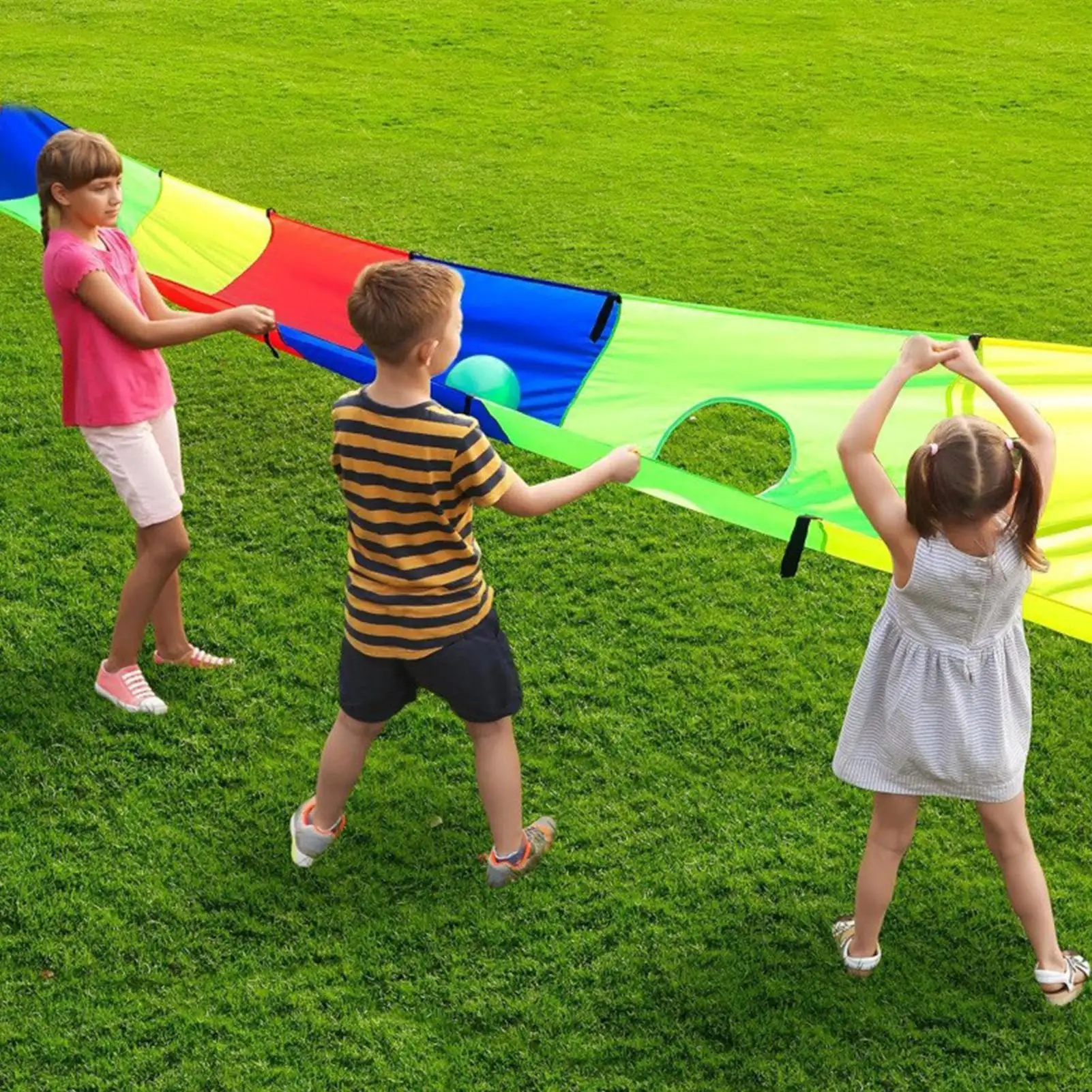 

Kid Play Parachute Play 540x90m Rectangular Game Gymnastics Training Equipment Toys For Cooperative Outdoor Sports Activities