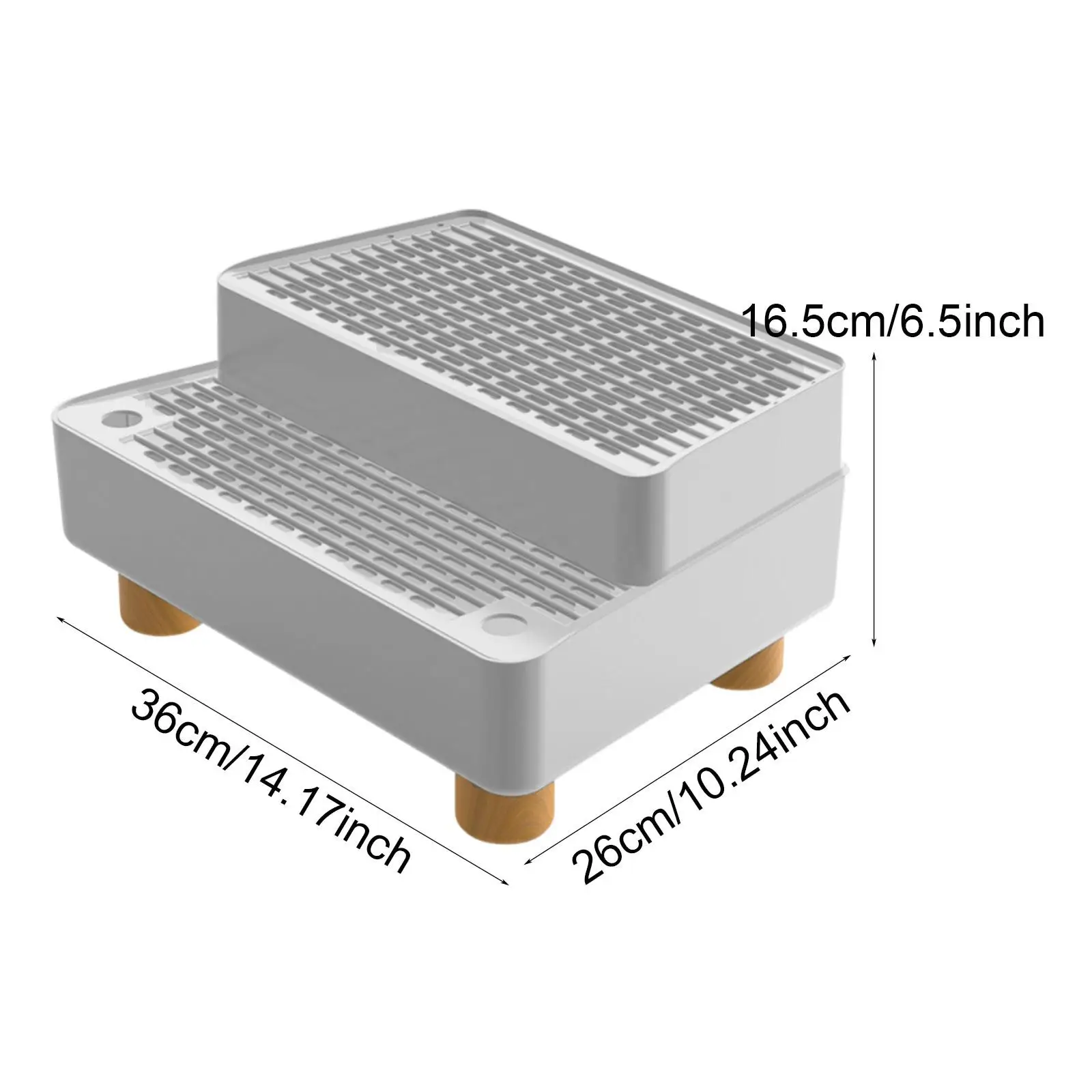 Tappetino per lettiera con piedini antiscivolo, scala per lettiera per gatti rimovibile, 2 gradini