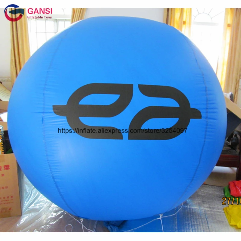 

Outdoor Event 2M Inflatable Flying Blimp Customized Inflatable Blue Helium Balloon For Decorating