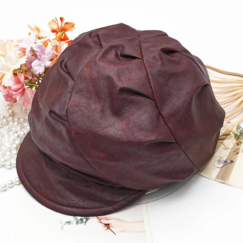 Fragrant yarn black old Beret hat four seasons women elegant style all silk