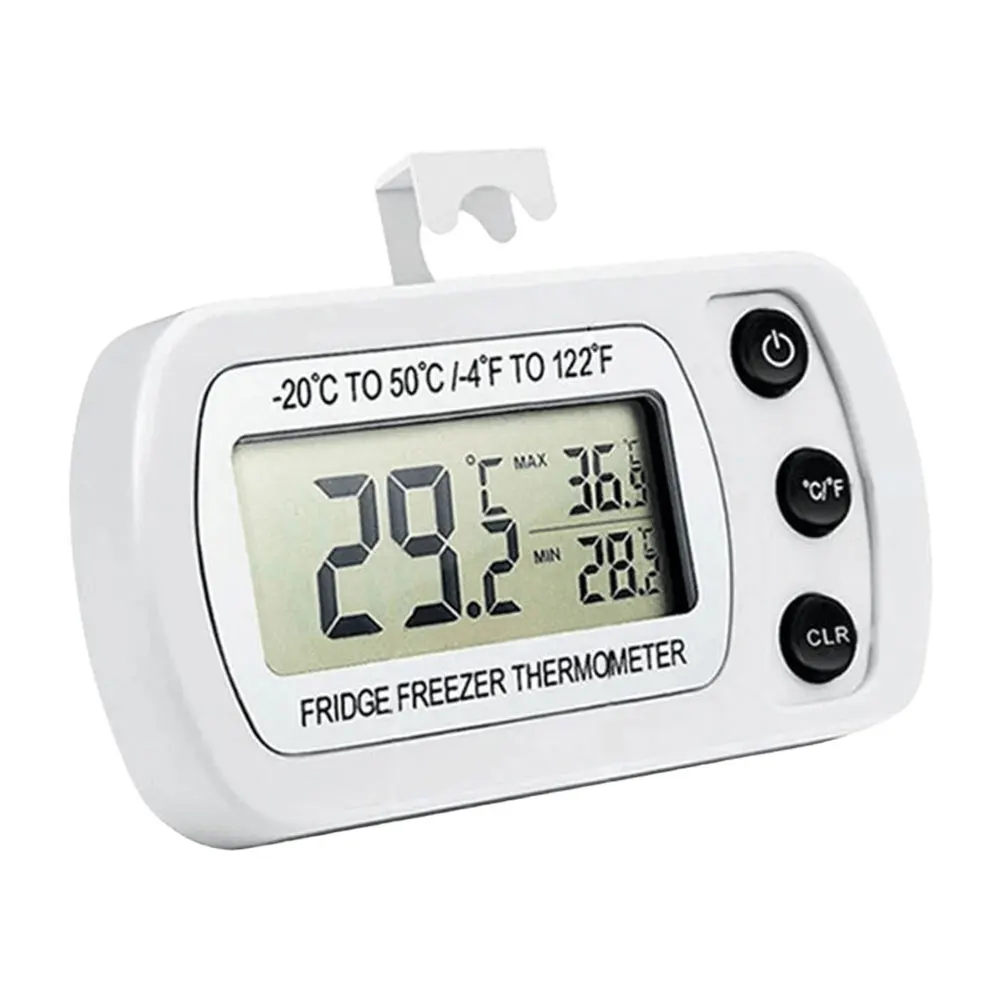 Digital Fridge Thermometer Max/Min Record Waterproof Refrigerator Thermometer Magnetic Back& Hook for Kitchen Home Restaurant