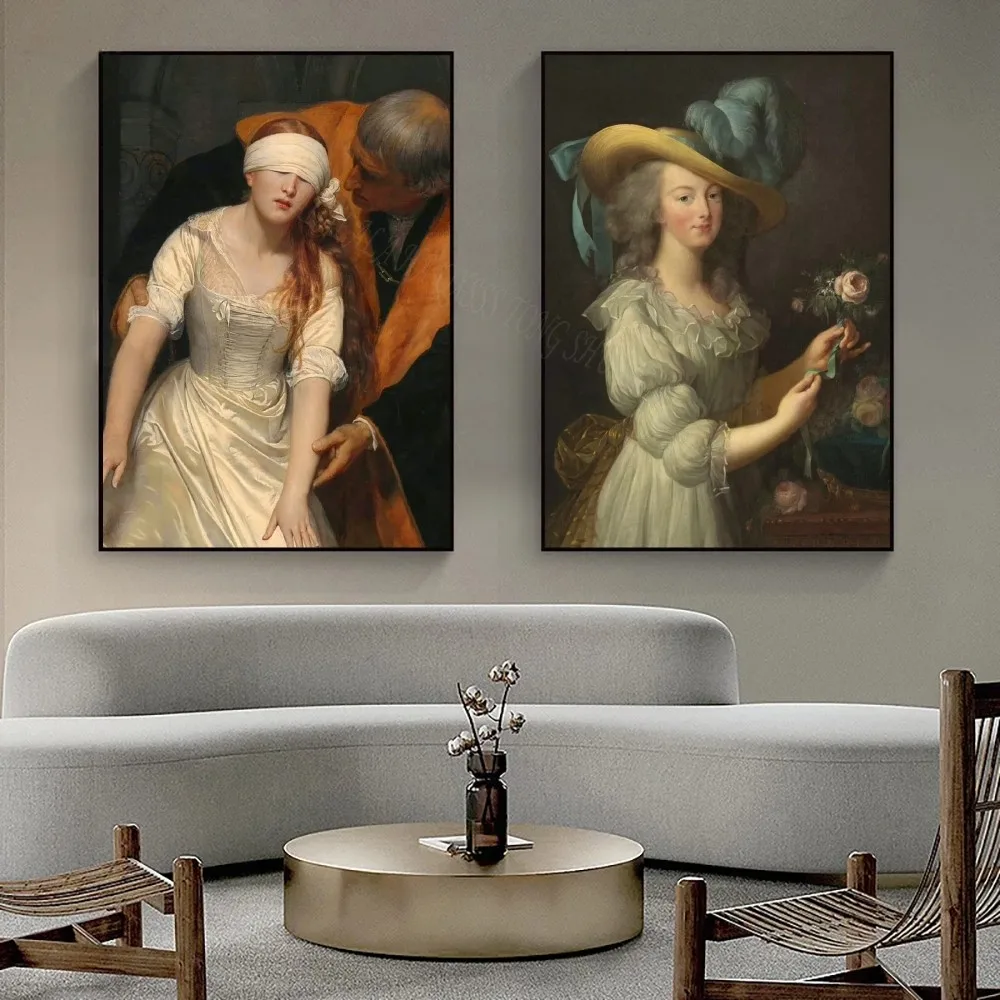1pc Marie Antoinette Oil Painting Poster Bedroom Posters Bar Coffee Tube Art Hanging Paintings Living Room Decor