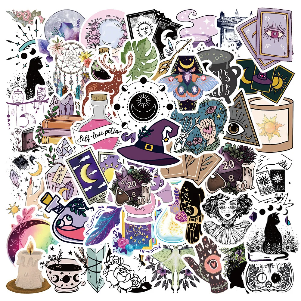 10/30/50pcs Gothic Magic Witch Apothecary Stickers Skateboard Laptop Phone Car Luggage Motorcycle Waterproof Sticker Kid Toy