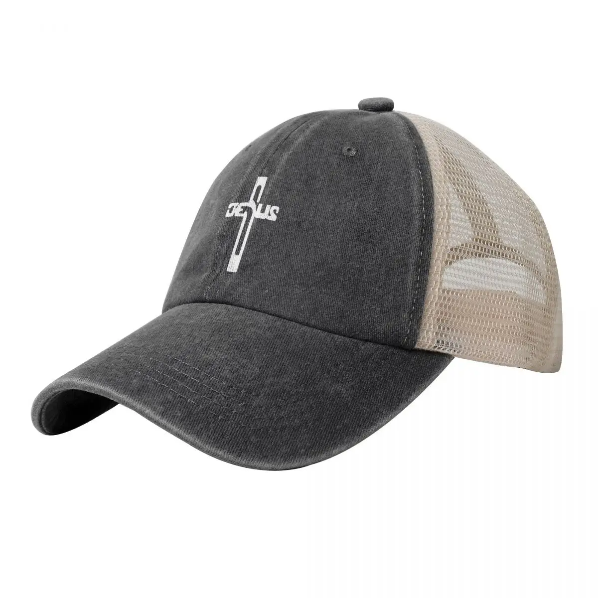 

Fashion Unisex JESUS CROSS Cowboy Mesh Baseball Cap