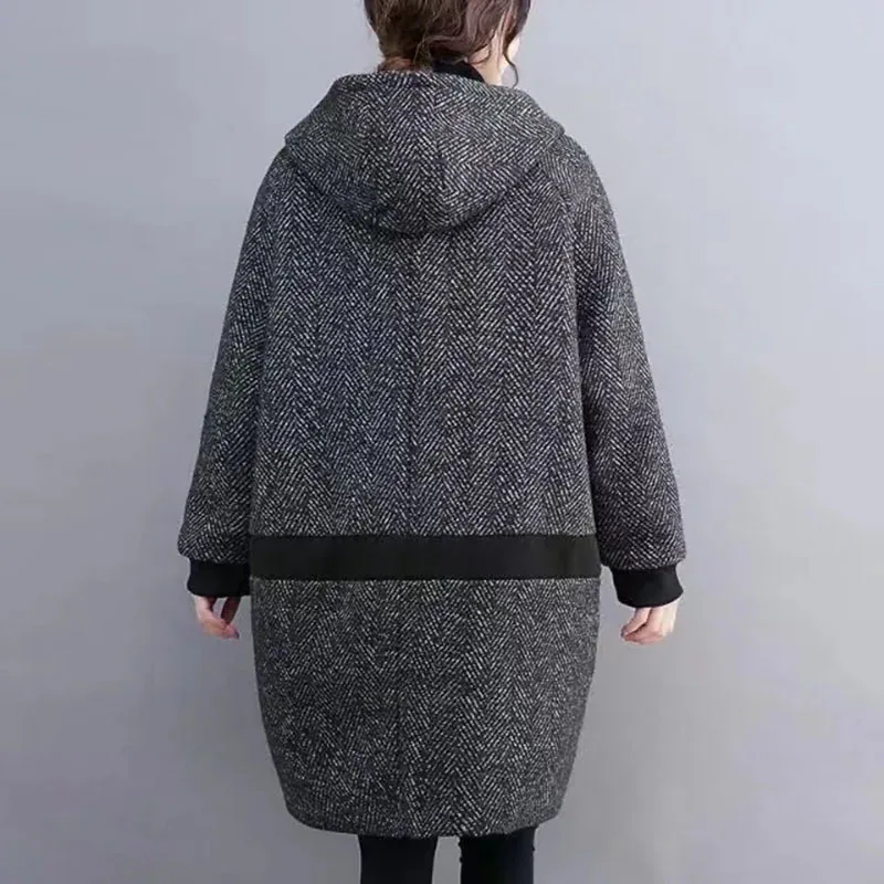 6XL cappotto autunno inverno addensato di grandi dimensioni giacca a vento Casual da donna di mezza età e anziana moda capispalla allentata con