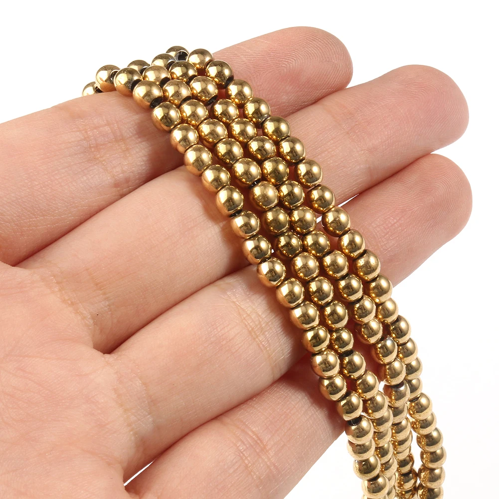 Retention Color Gold Plated Natural Hematite Stone Beads Geometry Square Spacer Beads for Jewelry Making DIY Bracelet Neckalce