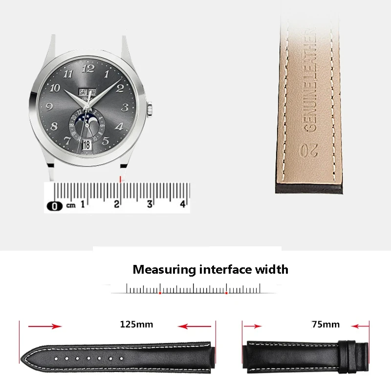 Quality genuine leather wdistband 24*16mm black brown bracelet eplacement Strap For Timex T2N739 T2N721 720