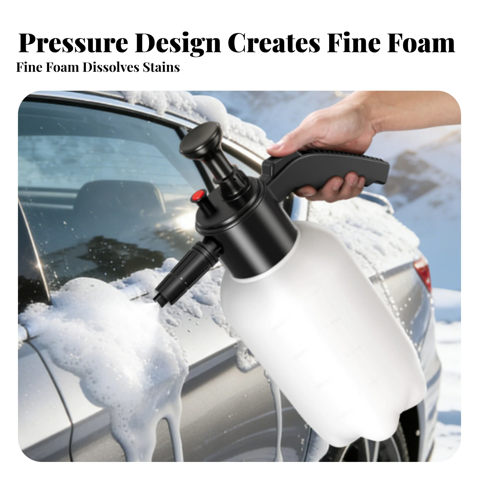 Foam Sprayer Bottle Handheld Foaming Pump Sprayer Cleaning Tool Interchangeable Nozzles Side Handle