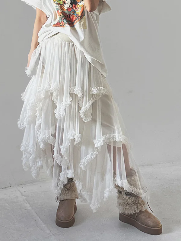 

Шикарная женская юбка А-силуэта с асимметричным дизайном и высокой талией, расклешенная, в корейском стиле, для весеннего сезона, с эффектом омоложения