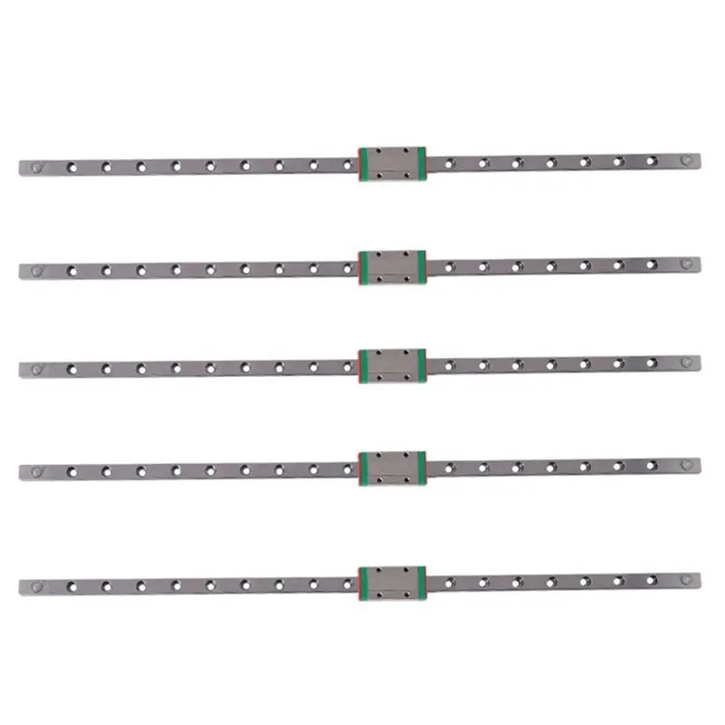 B03C-5Pcs 9Mm Linear Guide Miniature Rail MGN9 400Mm Linear Rail And 5 Pcs MGN9H Miniature Rail Slider