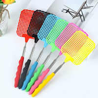 1pc- retractable fly swatter plastic swatter lengthened iron thickened manual household mosquito killing artifact