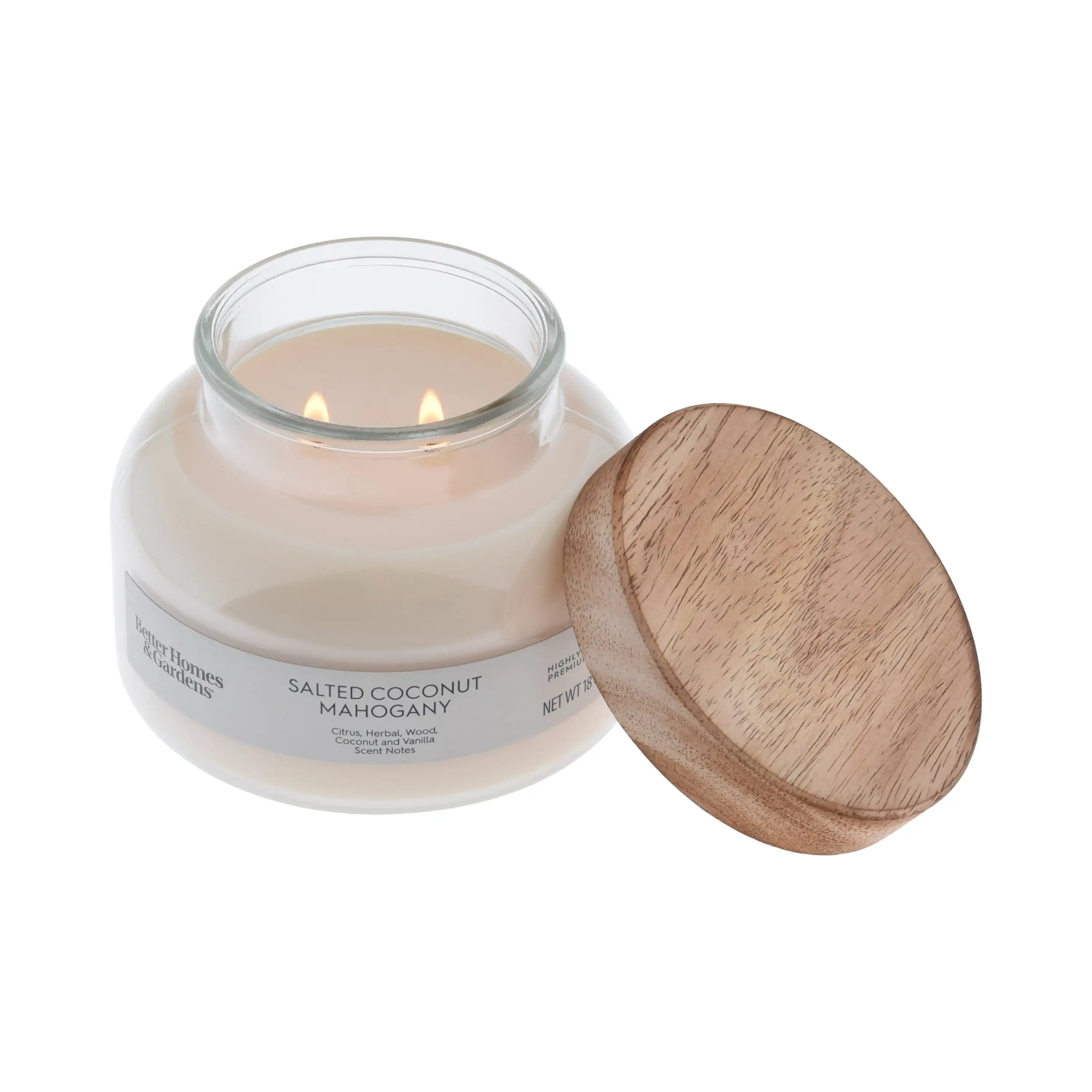 Salted Coconut & Mahogany Scented 2-Wick Ombre Jar Candle, 18 oz