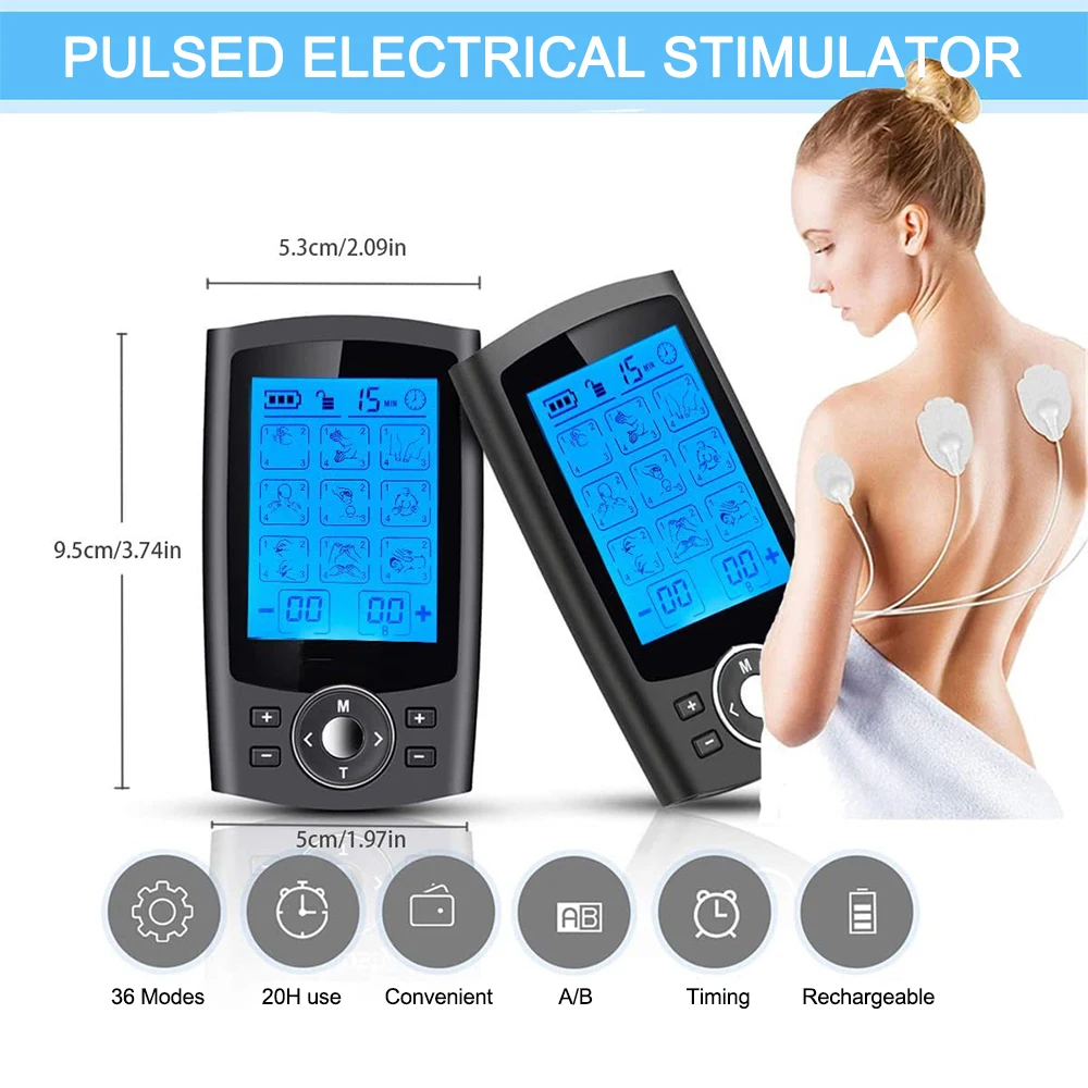 TENS EMS Muscle Stimulator Electric Pulse Body Massager For Pain Relief Relaxation Treatments TENS Unit Machine With 36 Modes