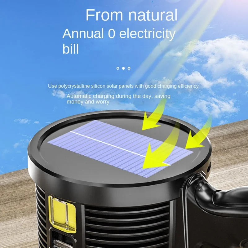 Rechargeable Spotlight 900000LM Led Spot Lights Handheld Large Flashlight Super Bright Outdoor Solar Spotlights Searchlight