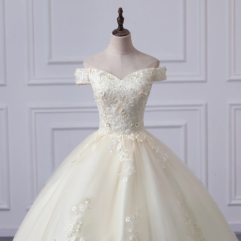 متوفر فستان حفلة شامبانيا مع قطار فساتين Quinceanera رخيصة قبالة الكتف فستان حفلات رسمي فستان رخيص حسب الطلب #3