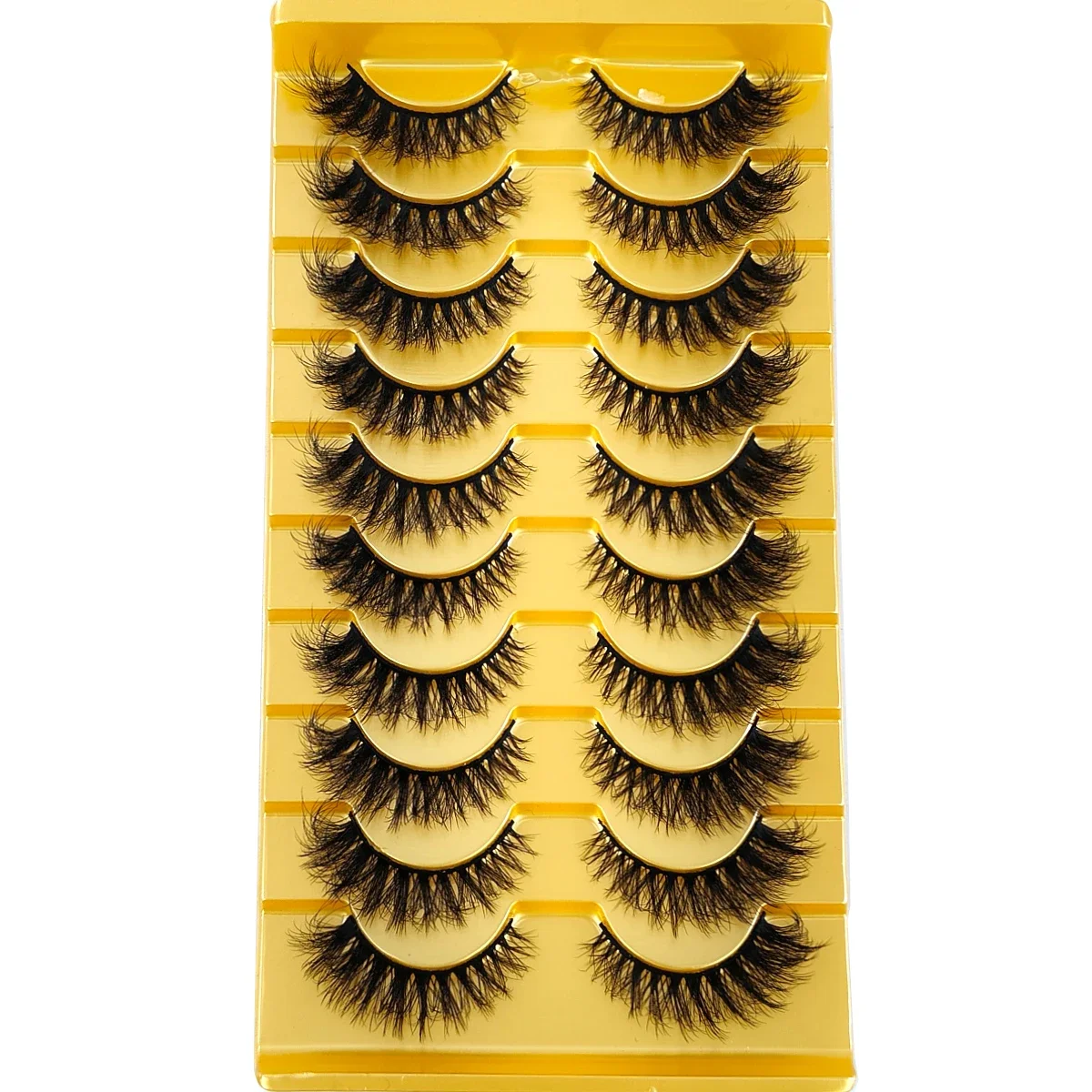 HBZGTLAD 10 Paar flauschige, weiche, künstliche Wimpern, künstliche Nerzwimpern, natürliche Wispy Lashes, Katzenaugenwimpern, dramatische, dicke Volumenwimpern