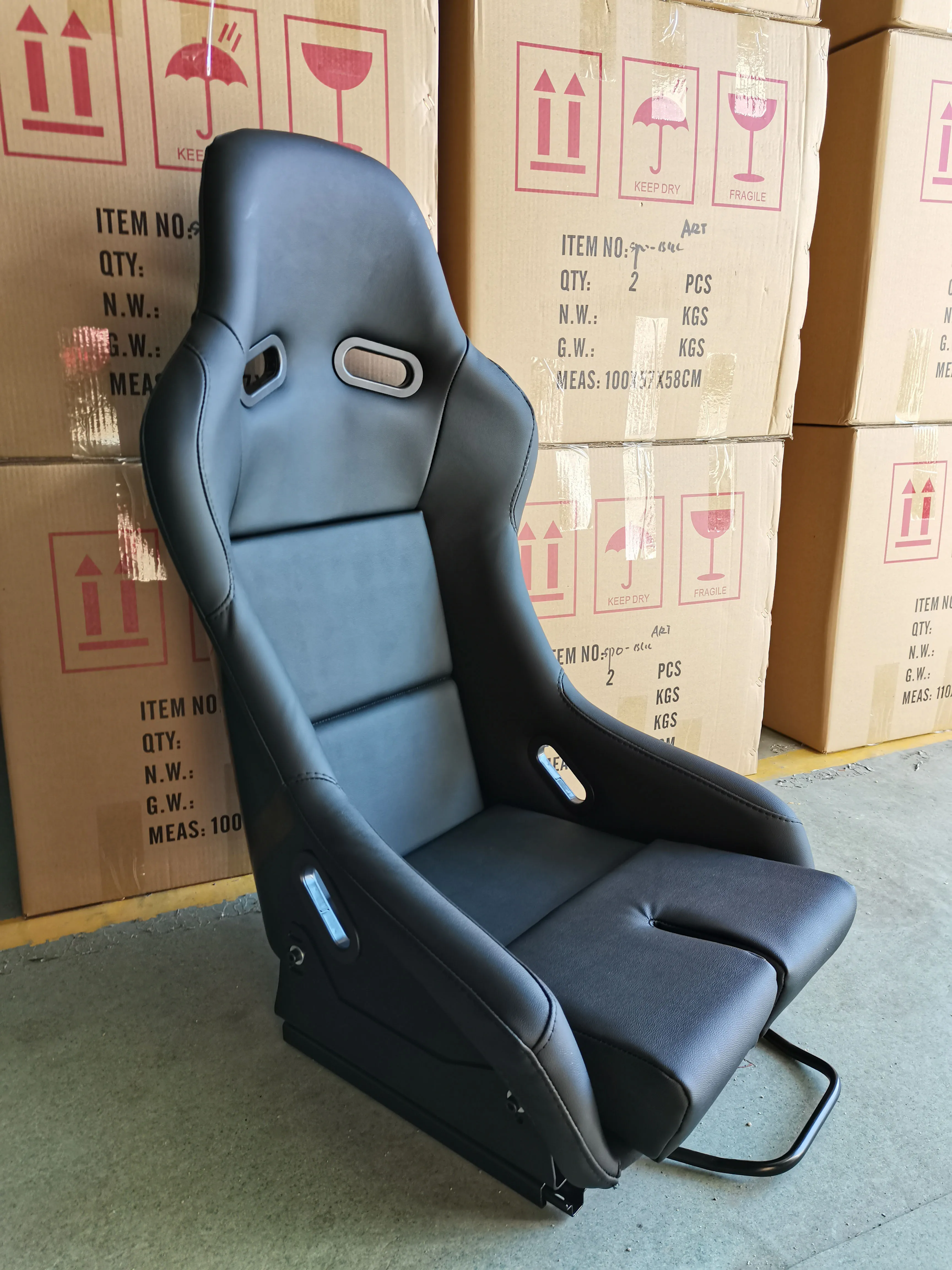 

EDDYSTAR Factory Made Customized Leather Car Seat Cover Full Set Universal Car Racing Seat