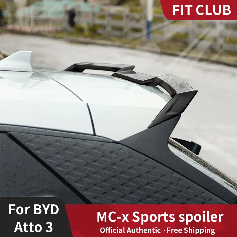 

For BYD Atto 3 2022 MC sports Spoiler Top Center Wing Trunk Spoiler Top Wing Trunk ABS Carbon fiber pattern Atto3 Accessories