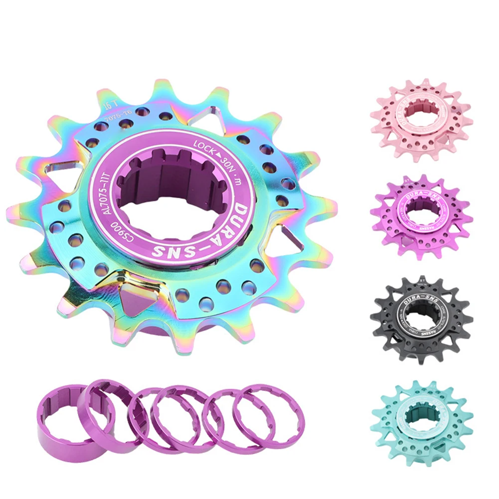 High strength aluminum alloy single speed flywheel for dirt bike available in Black/Purple/Green/Pink/Colorful