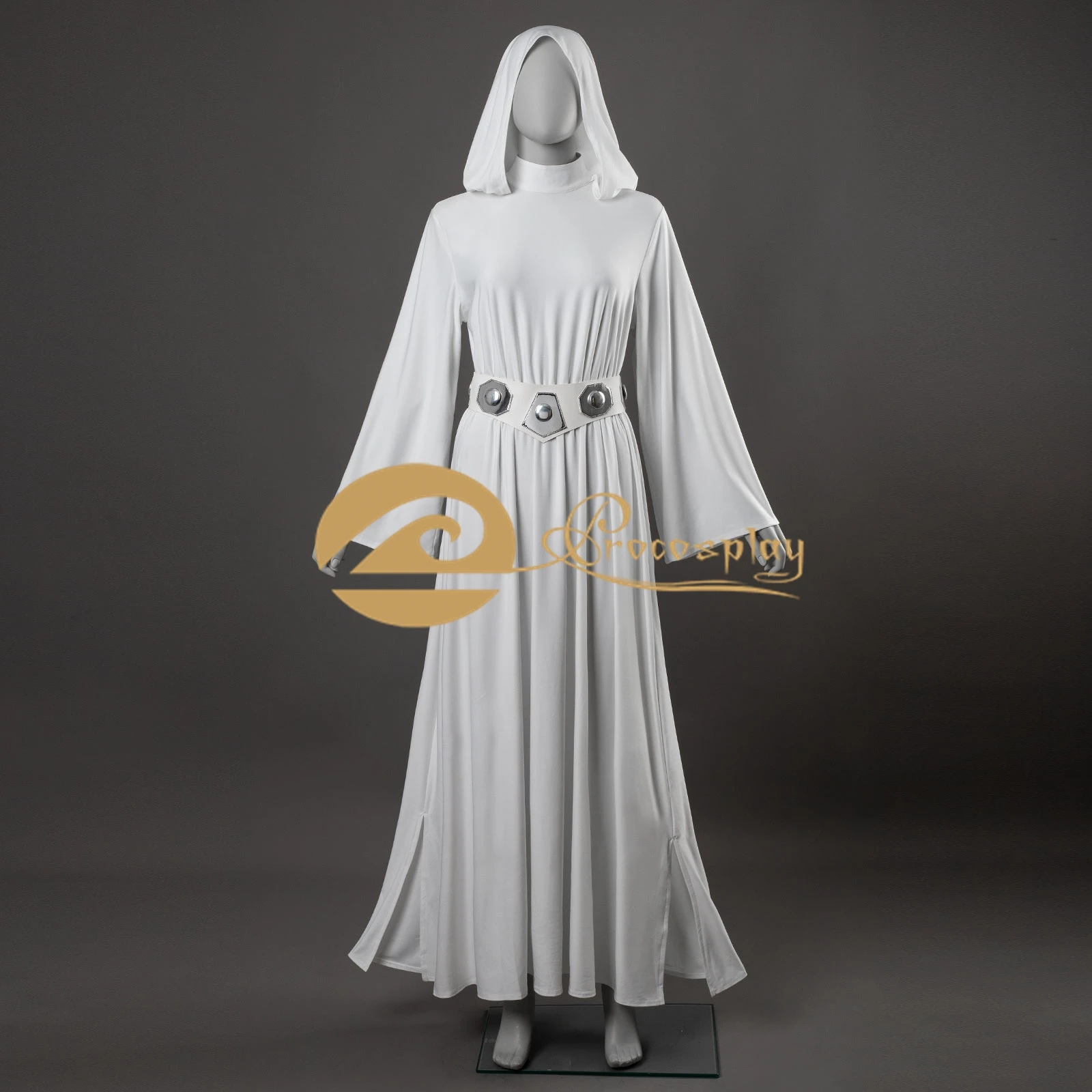 

Princess Leia Cosplay Costume White Dress Women Halloween Party Outfit