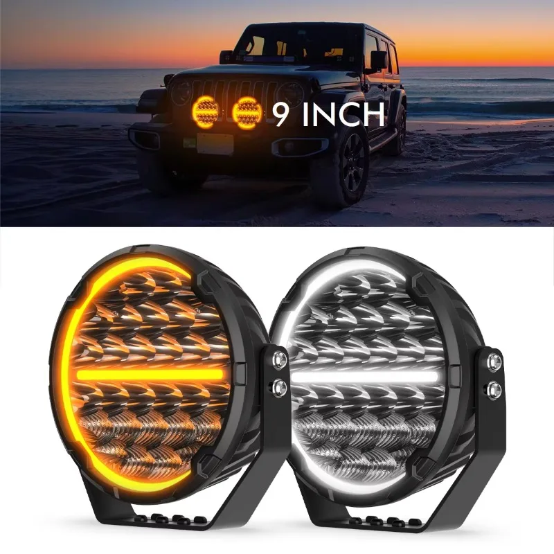 9in Led Spot Light IP68 4WD 4x4 Automotive Off Road Driving Light Round 9 Inch 260W Led Work Light for Trucks