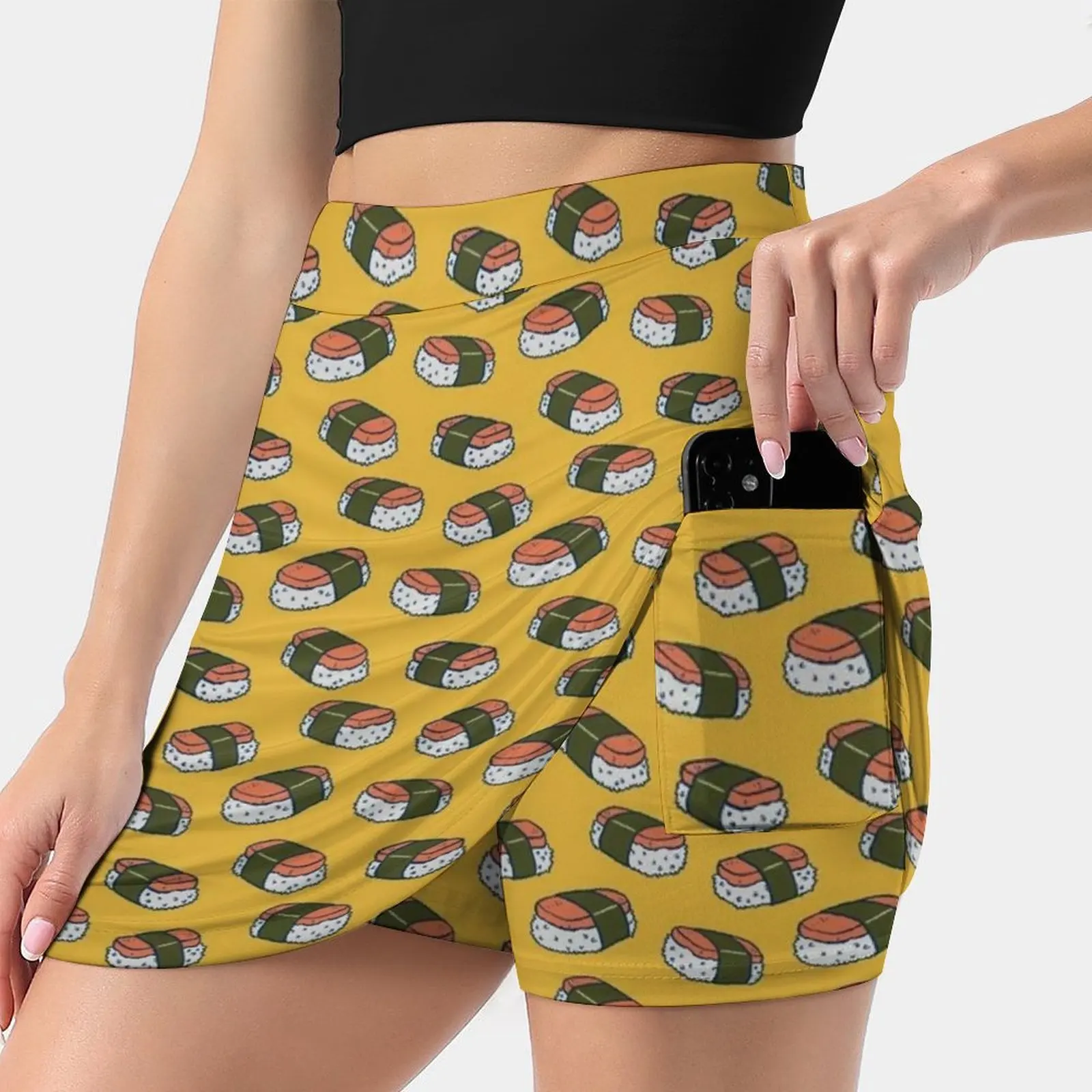 Spam Musubi Sushi Pattern Korean Fashion Skirt Summer Skirts For Women Light Proof Trouser Skirt Spam Spam Musubi Sushi