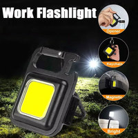 Portable Mini Rechargeable LED COB Work Flashlight With Magnetic Multi-function Keychain Hook light For Outdoor Fishing Hiking