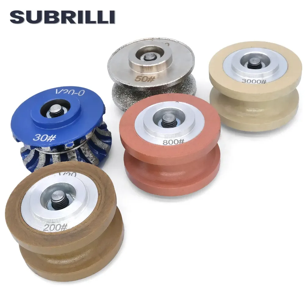 SUBRILLI V20 V30 Punta per fresa diamantata Bullnose completa M10 Taglio portatile Pietra Granito Marmo Bordo Rettifica Ruota abrasiva