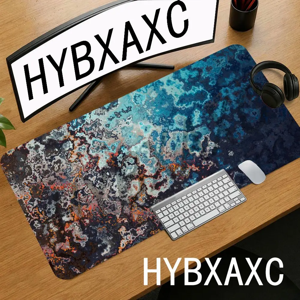 HYBXAXC Computer Mouse Pad Strata Liquid Gaming Accessory Mousepad Black White Large Desk Mat Gamer Rubber XXL Mause Carpet Run