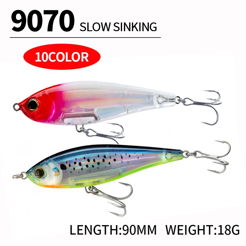 90mm 18g 3D Inshore Twitch Bait Sinking Lures Saltwater trout fishing Isca Artificial Pencil Pesca Wobblers Carpe Fish  9070