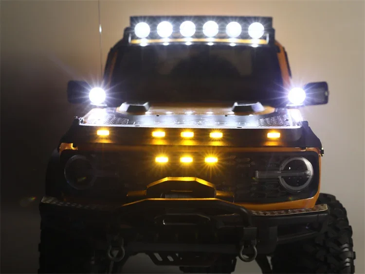 LED Front/rear Flowing Gravel Blocks Tail with Light Line for 1/10 RC Crawler Car Traxxas TRX4 BRONCO Accessories