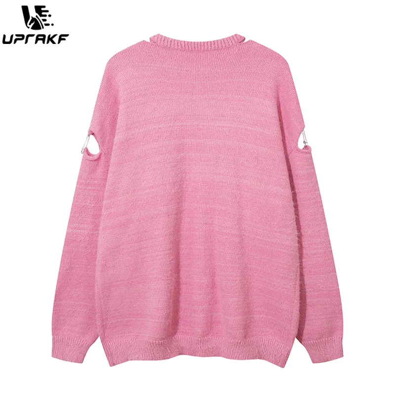 UPRAKF Rabbit Graphic Sweater Long Sleeves Fashion Pullovers Oversize Basic Autumn Casual Warm Special Design