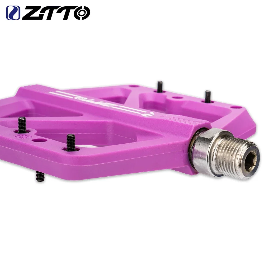 

ZTTO MTB High Strength Anti-slip Big Foot Flat Pedals Nylon Bearings DU Bushing Plastic Pedals for Mountain BMX Accessories