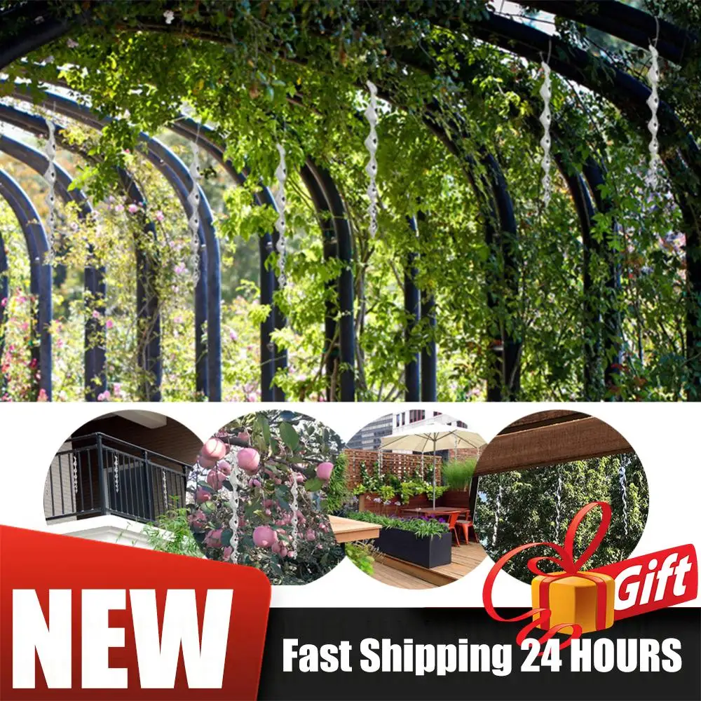12/24PCS Reflective Bird Repellent Rotating Scare Rod Balcony Home Garden Decorations Lawn Yard Reflective Rotating Stick
