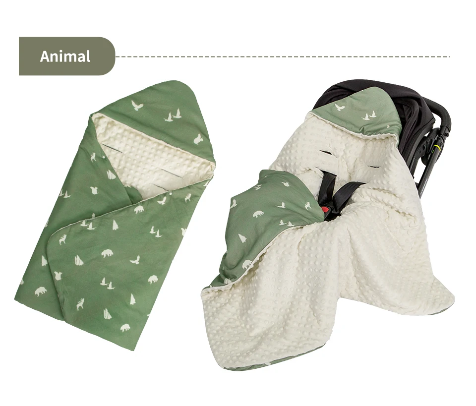 Babydecke für Neugeborene mit Kapuze, winddicht, draußen gehen, warm, tragbar, Wickeltuch im Korb, Baby-Auto-Sicherheitssitze für 0–3 Monate – Detail 16