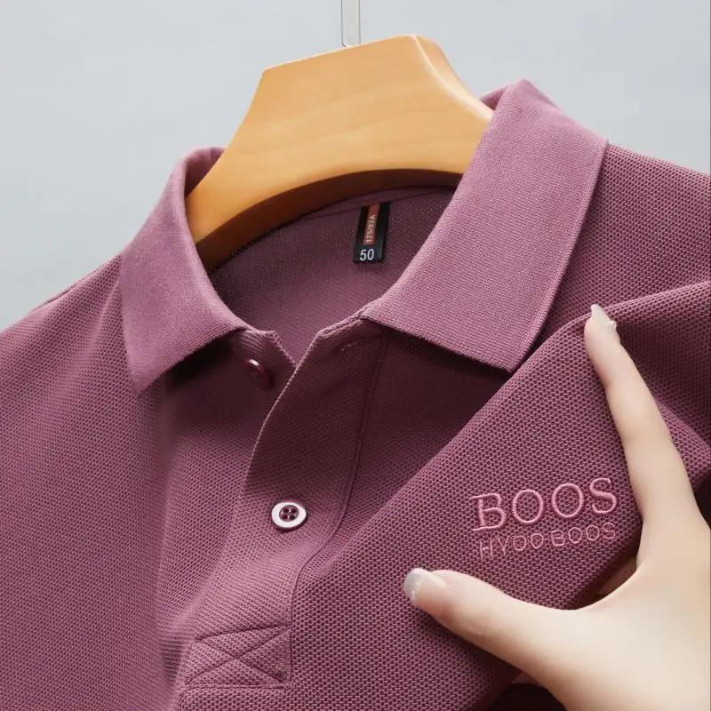 2025 Summer New Brand Embroidered Men's 100% Cotton Short Sleeve Polo Shirt Casual Breathable Top Tshirt Hot Selling