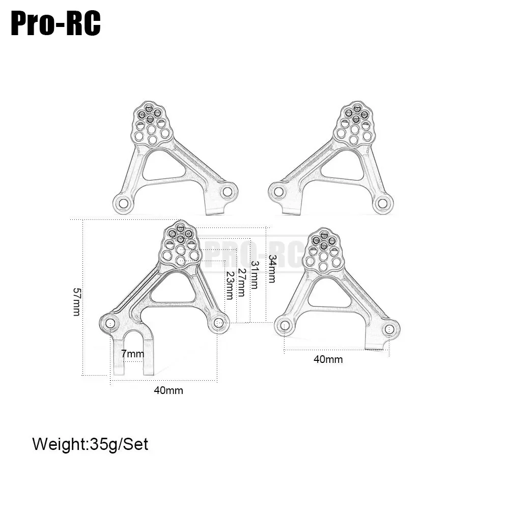 4 Buah Dudukan Peredam Menara Kejut Dapat Disesuaikan Aluminium 8216 untuk Traxxas 1/10 TRX-4 TRX4 TRX6 Chevrolet Sport Kit Belum Dirakit Bagian Rc