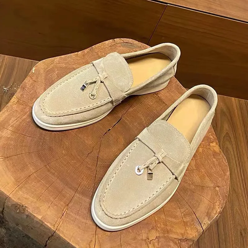 Zapatos de piel auténtica para mujer, calzado de suela plana, un paso, informal, Retro, pequeño, primavera y otoño, 2024