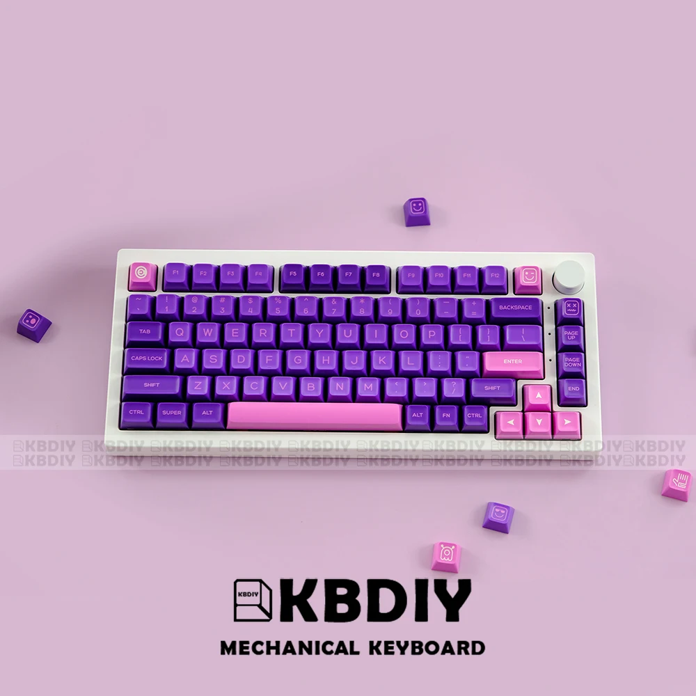 KBDiy GMK Keycap Inazuma PBT Purple Double Shot Keycaps SA Profile Key Caps ISO Enter 7U Spacebar for Custom Mechanical Keyboard