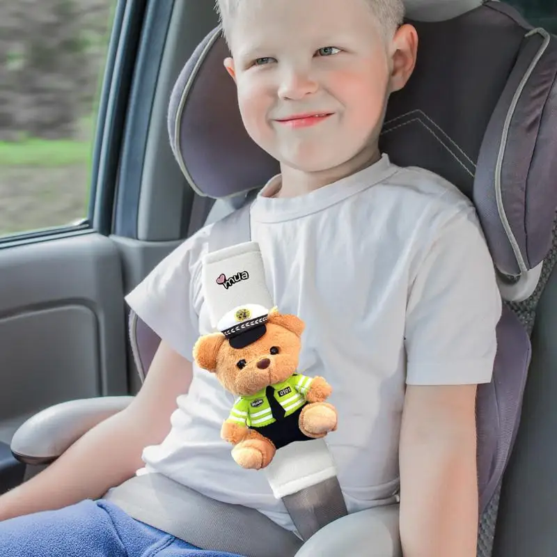 

For Auto Cartoon Car Seat Belt Covers Cute Plush Bear Seatbelt Cushion Pad For Automotive Comfortable Car Seat Belt Pads