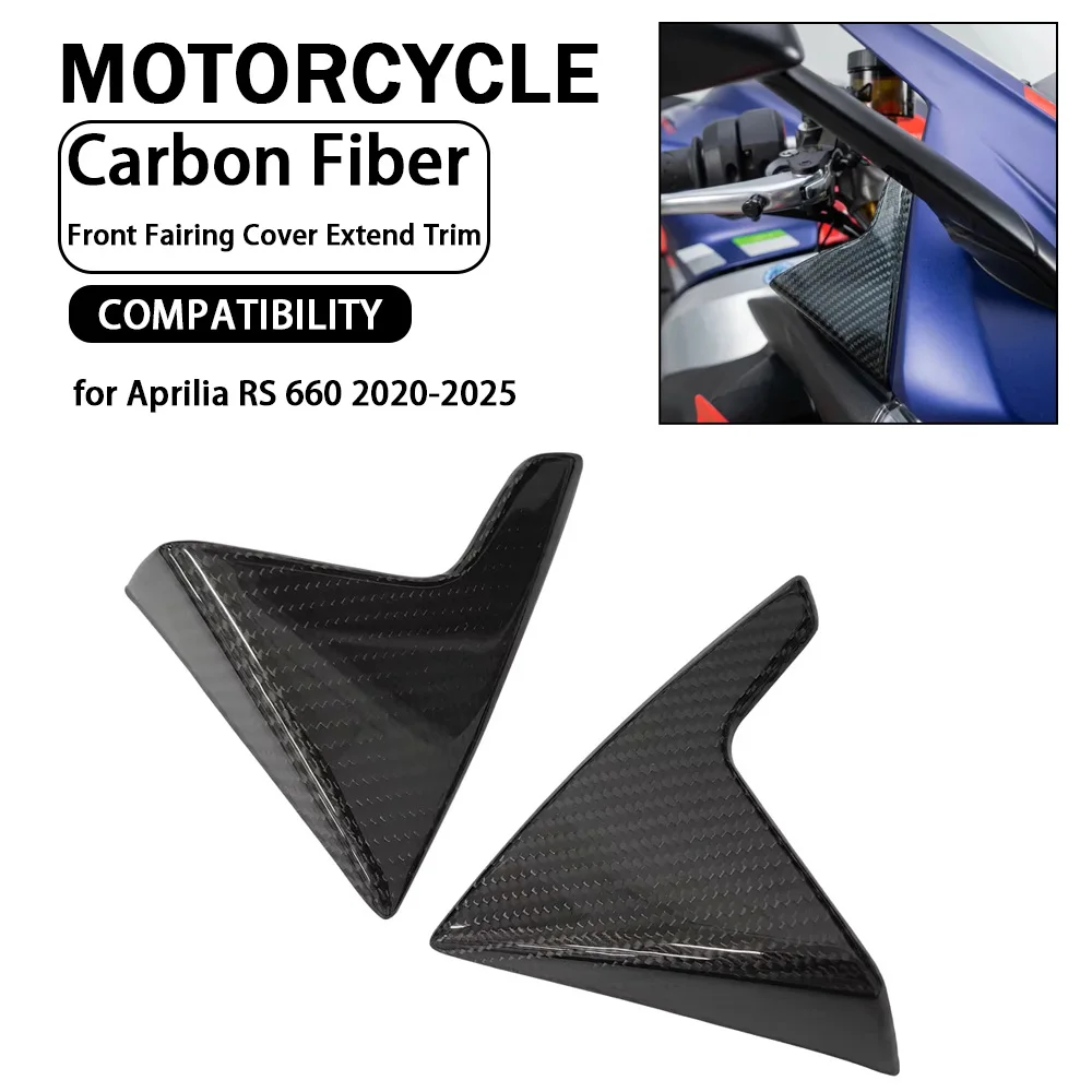 Carbon Fiber Motorcycle Accessories Real Carbon Fibre Front Fairing Cover Extend Trim for Aprilia RS 660 2020-2025
