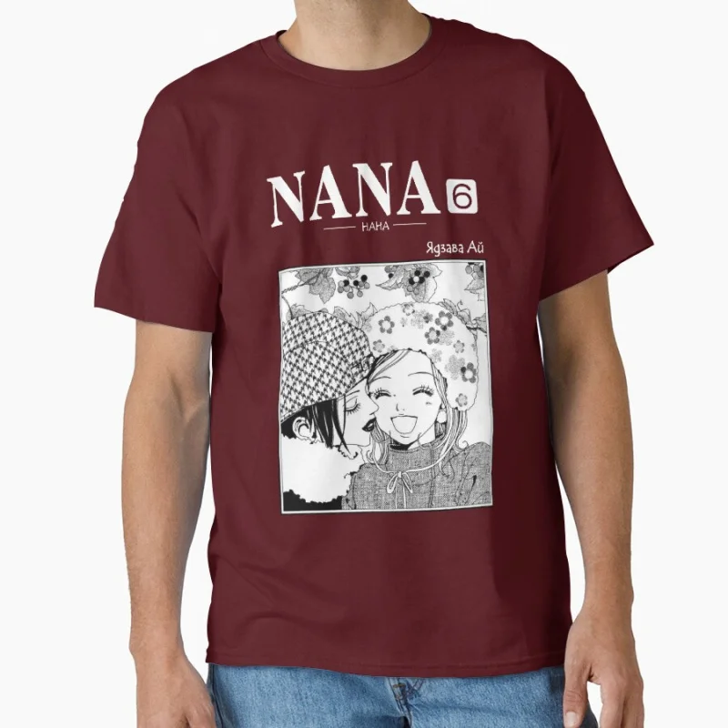 نانا أنيمي مجلة غطاء الفرقة الحجارة السوداء هدية تي شيرت كبير الحجم بلايز مانغا الجرافيك طباعة Y2k الملابس الكرتون المحملة #3