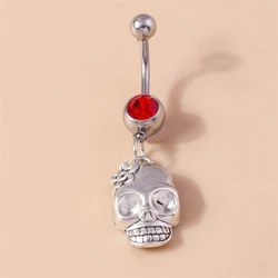 Punk Skull Head Belly Button Rings for Women Sexy Navel Rings Belly Piercing Body Jewelry Girl Party Festival Jewelry Gifts